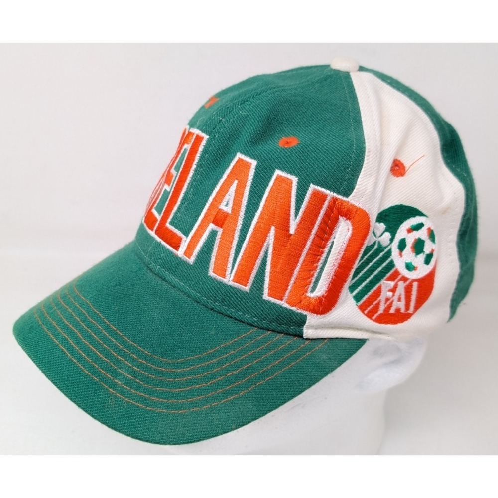 Vintage Adidas Ireland FAI Soccer Football Association Green‎ Snapback Hat Cap